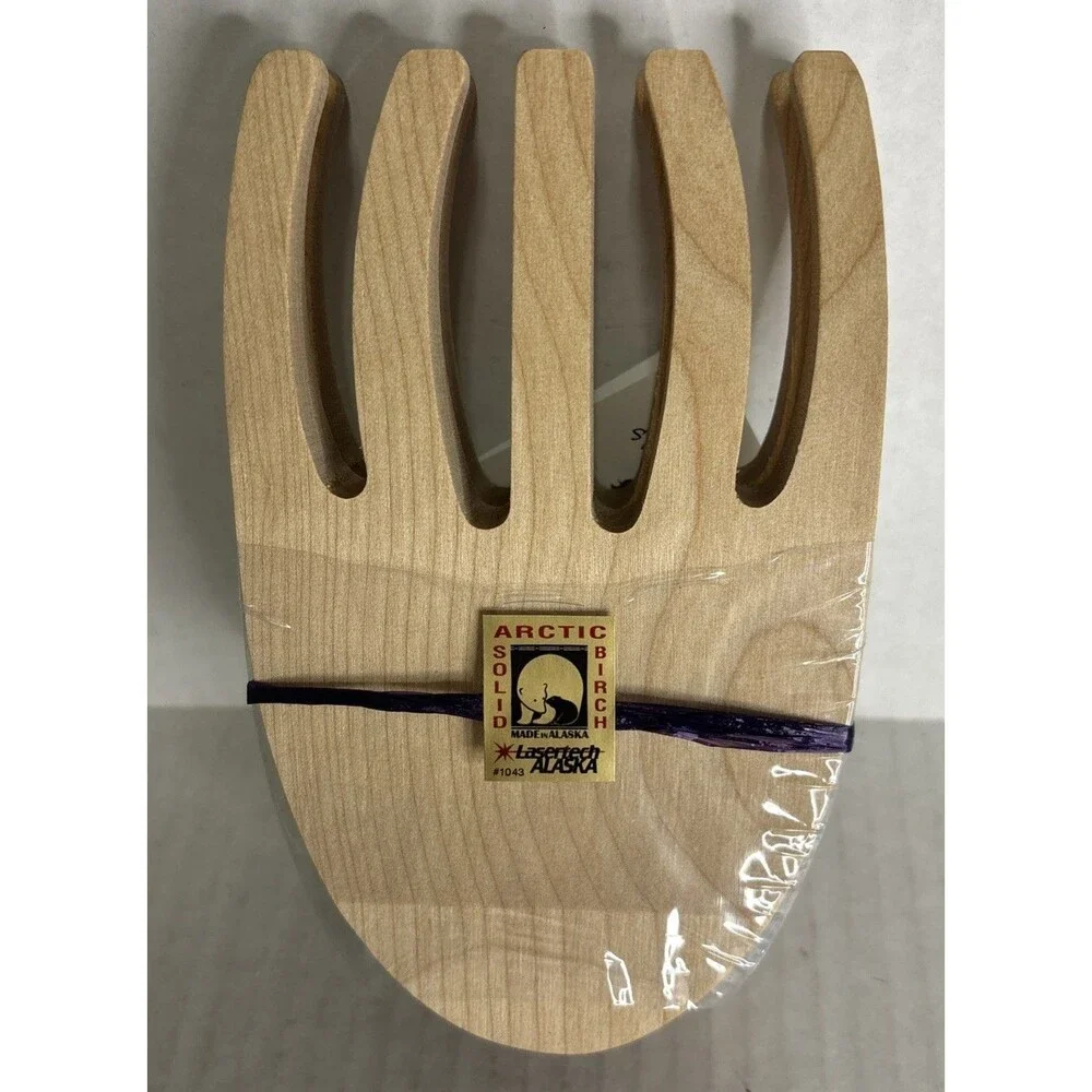 Solid Birch Made In Alaska Salad And Pasta Hands. Grizzies Brand NEW